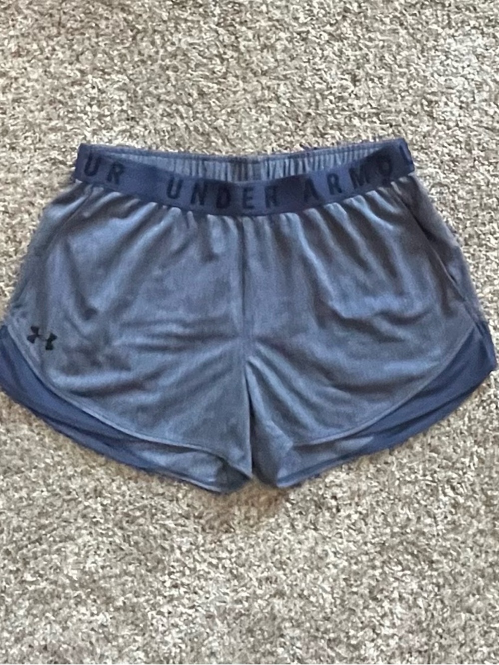 Under Armour Women's HeatGear Loose Blue Athletic Running Shorts Sz M
